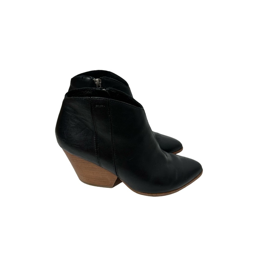 Eileen Fisher Size 6.5 Black Leather Heeled Booties